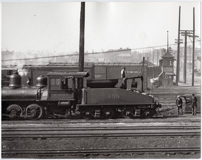 Steam Engine and Railroad Cars at an Unidentified Railroad Yard by Charles Clement Holt